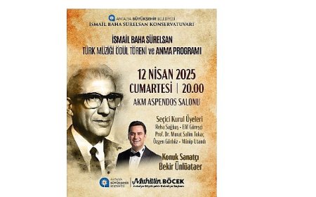 İsmail Baha Sürelsan ödül töreni ve konser ile anılacak