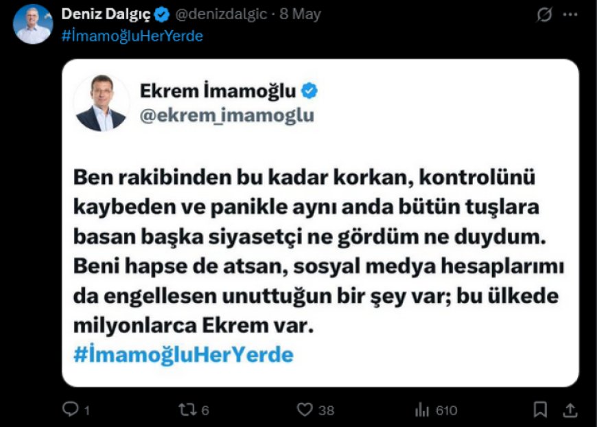 Mudanya Belediye Başkanı Deniz Dalgıç’ın kapatılan hesabı yeniden açıldı