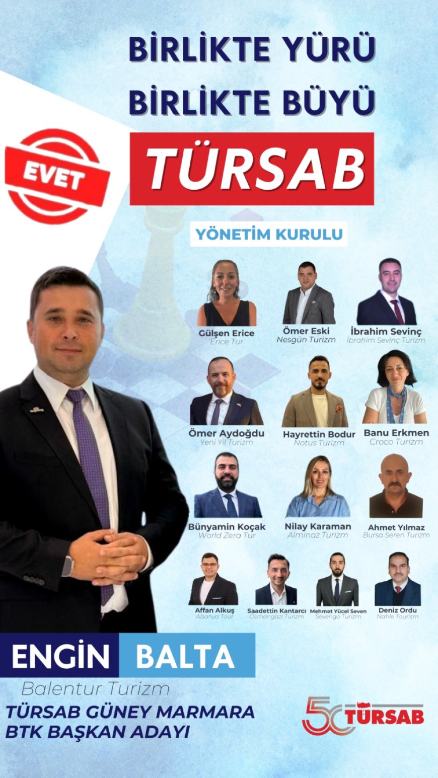 Engin Balta, TÜRSAB Güney Marmara için güçlü yönetimiyle yola çıktı… Engin Balta’dan ‘birlikte büyü’ vizyonu