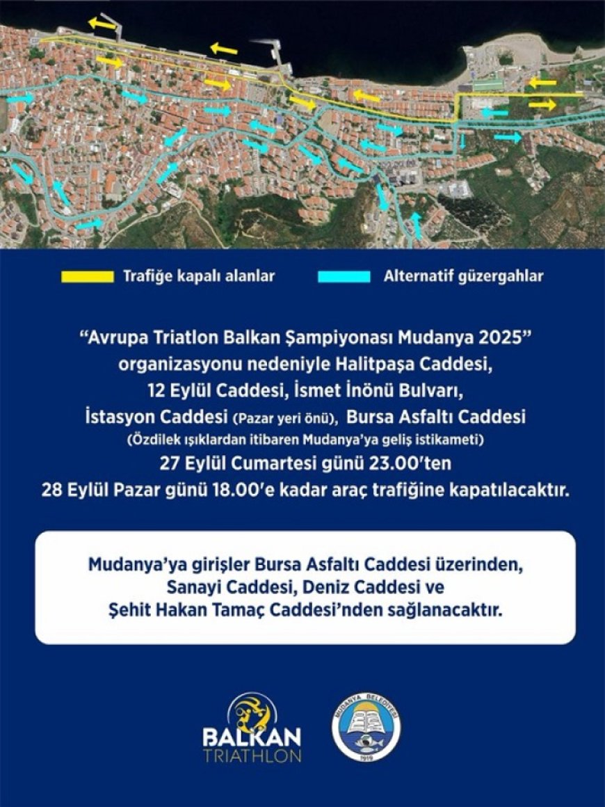 Bursa Mudanya’da 28 Eylül’de trafiğe dikkat!