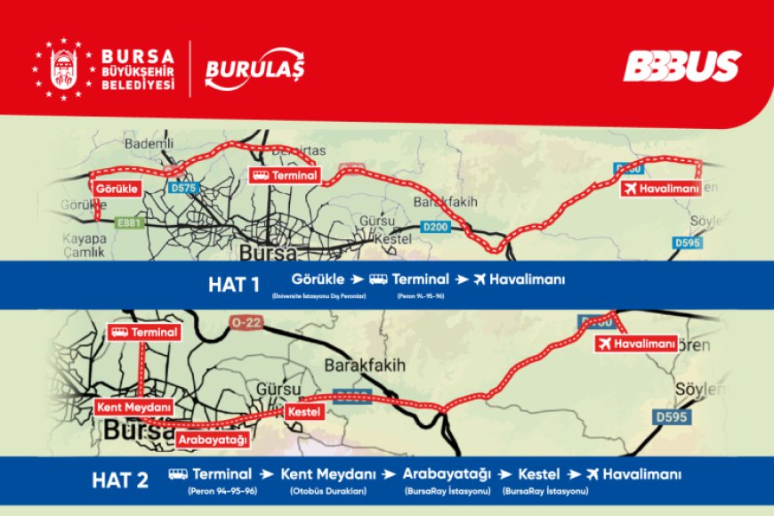 Bursa Yenişehir Havalimanı’na yeni ulaşım seferleri başladı