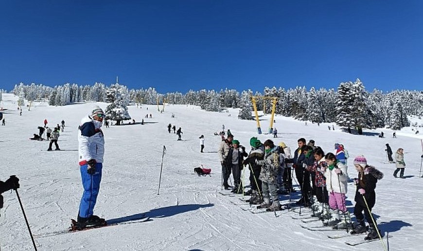 Osmangazili çocukların kayak yapma mutluluğu