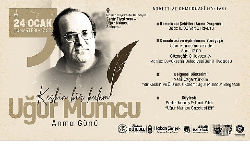 Araştırmacı-Gazeteci Uğur Mumcu Programlarla Anılacak